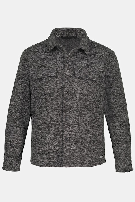 Hemd, Overshirt, Outdoor, Langarm, Strickfleece, Kentkragen