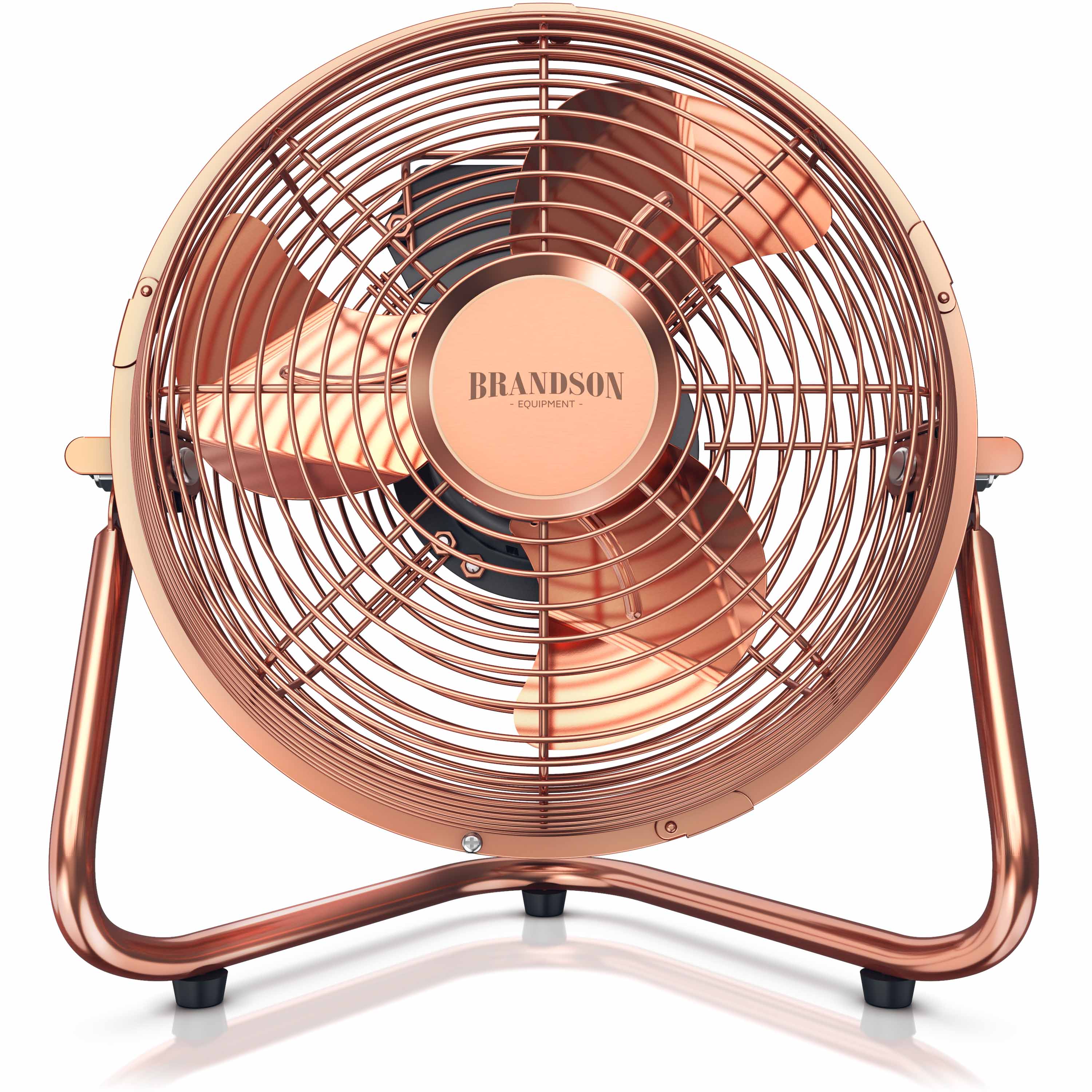 Brandson Windmaschine Retro Stil, Ventilator im Kupfer Design mit 3 Geschwindigkeiten, Standventilator 32 Watt, Tischventilator, 120° einstellbar