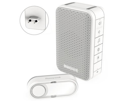 Honeywell DC313SP2 draadloze deurbel met drukknop, wit