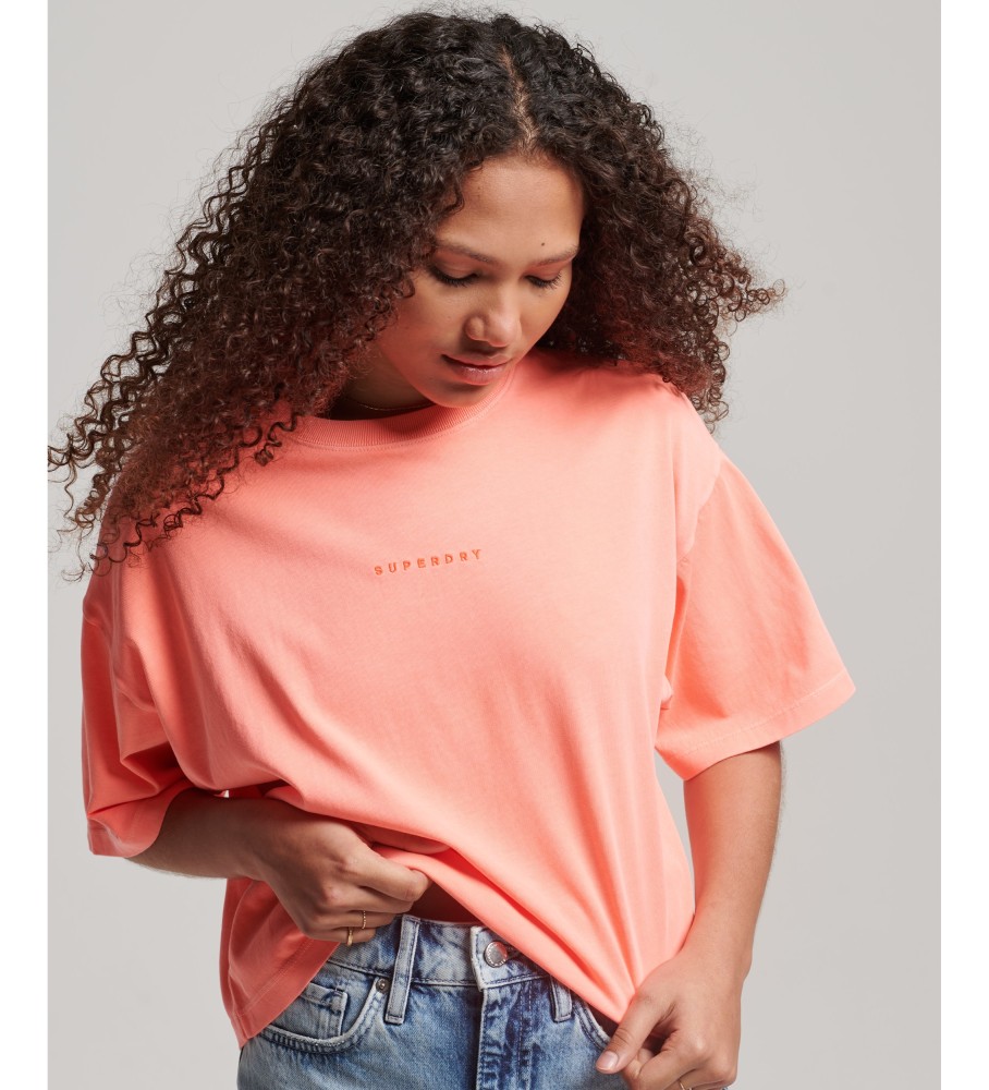Camiseta Superdry Code Surplus Micro Coral Oversized Square Fit