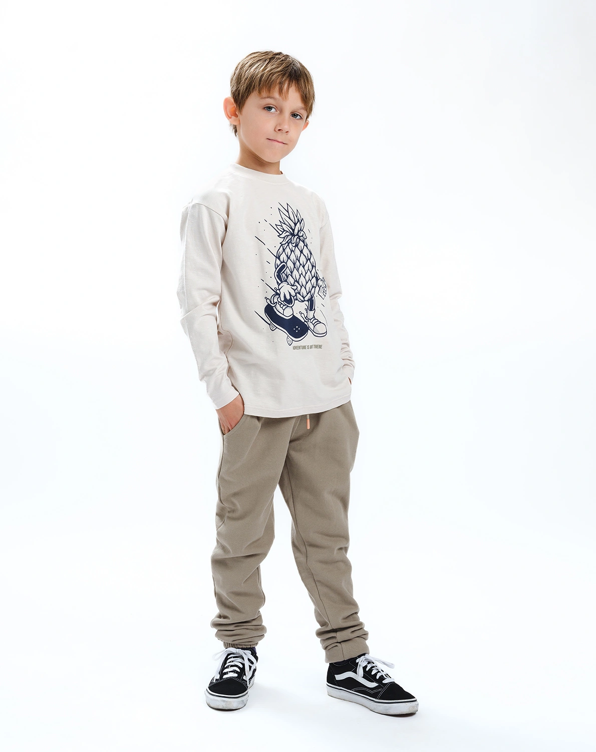 Langarmshirt ALBERTUS ANANAS in sand stone