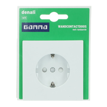 GAMMA Denali Enkel Geaard Stopcontact Wit