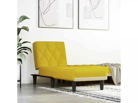 Chaise longue jaune velours
