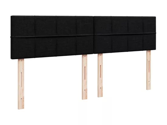 Sommier à lattes de lit avec matelas Noir 180x200 cm Tissu