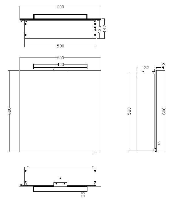 Mueller Basic aluminium spiegelkast 60 met LED verlichting