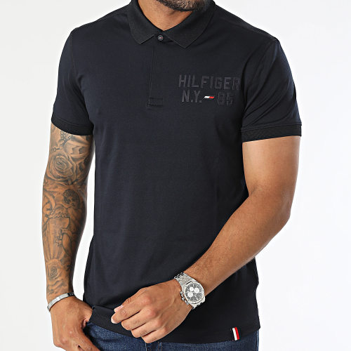 Polo Manches Courtes Graphic Training 0487 Bleu Marine