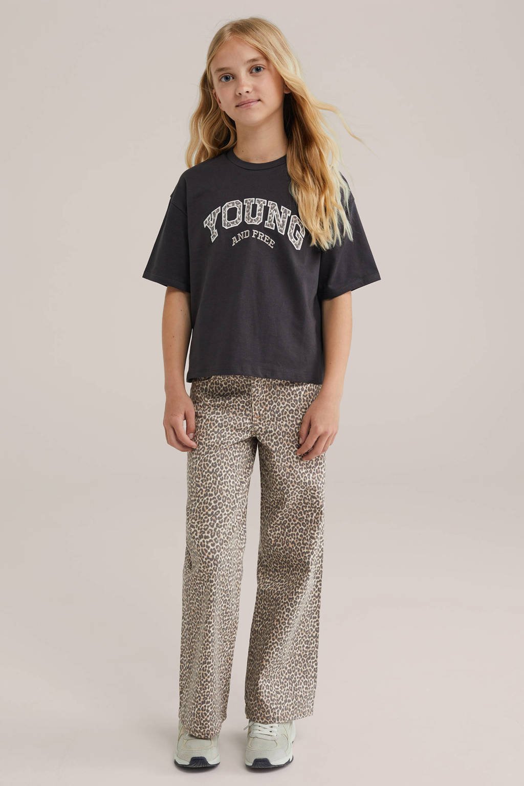 WE Fashion Blue Ridge loose casual broek beige