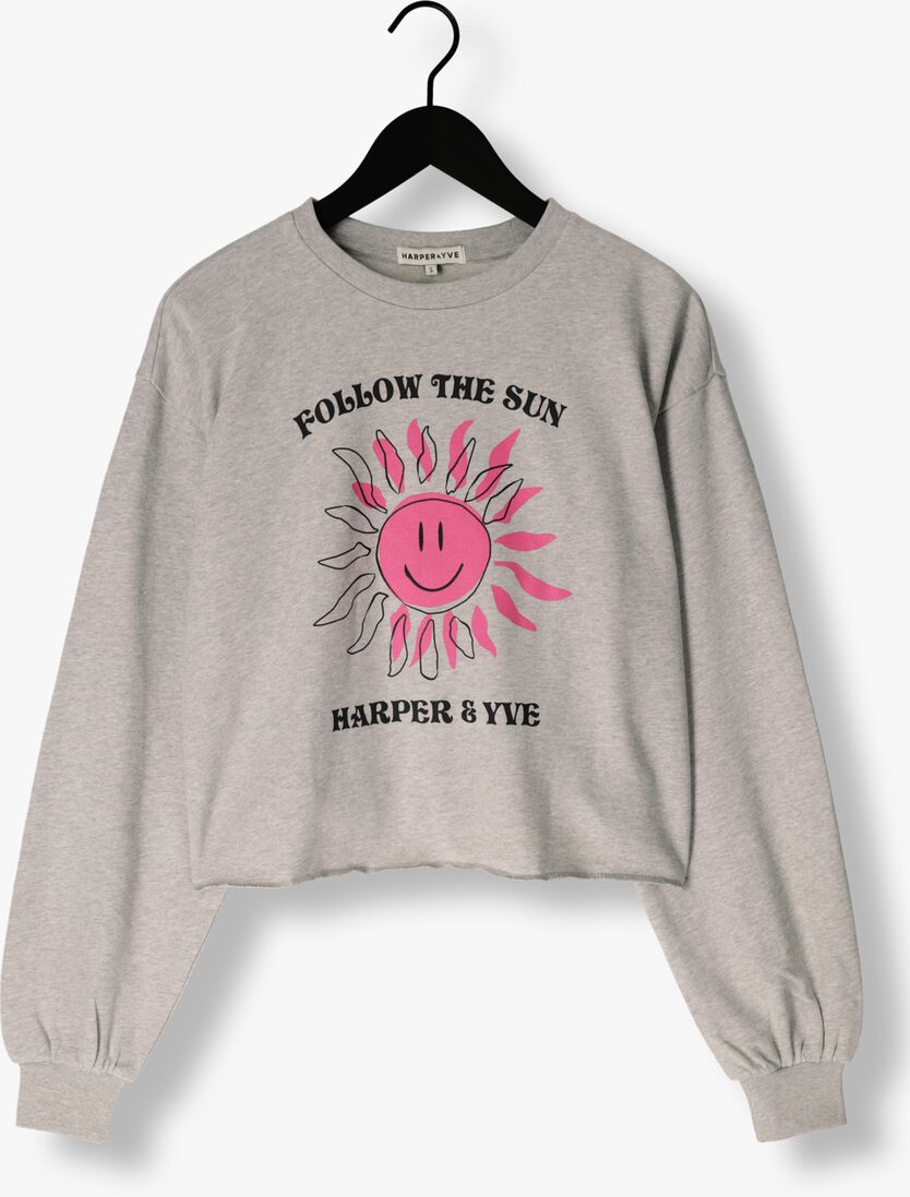 HARPER & YVE grijze harper & yve sweater smiley-sw