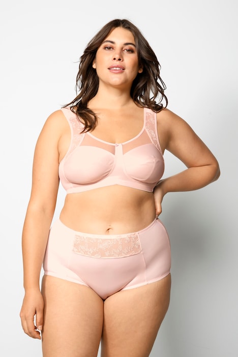 BH, ohne Softschalen, Träger mit Spitze, Mesh