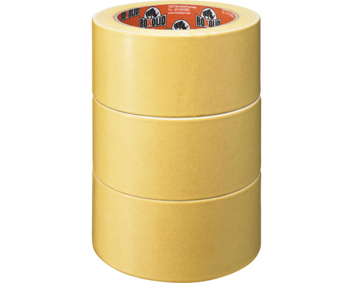 ROXOLID Duo Tape Dubbelzijdige Tape Tapijttape Set Bruin 3 x 50 mm x 25 m