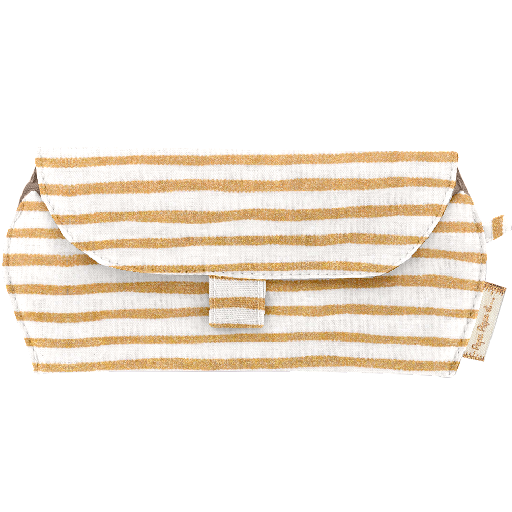 Etui À Lunettes Rayé Or Blanc
