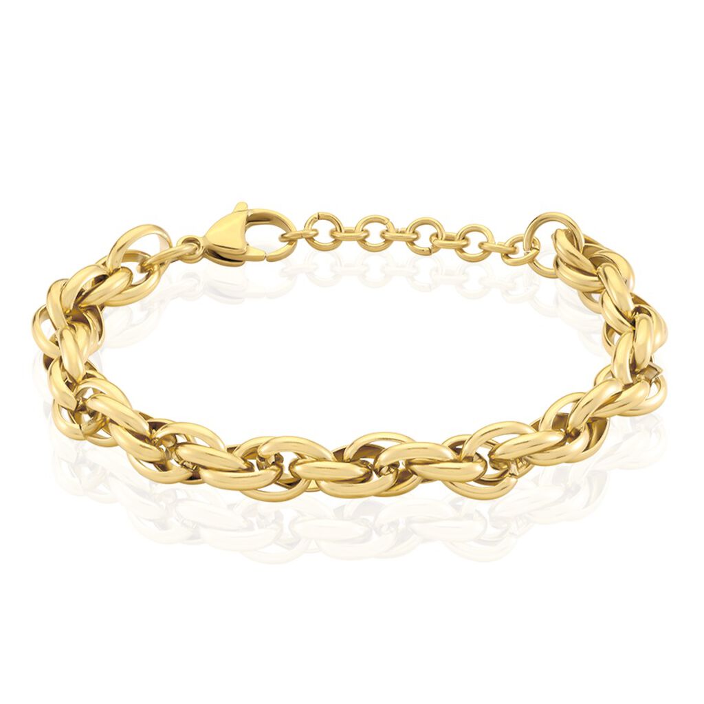 Bracelet Chaine Epaisse Acier Dore Dusty