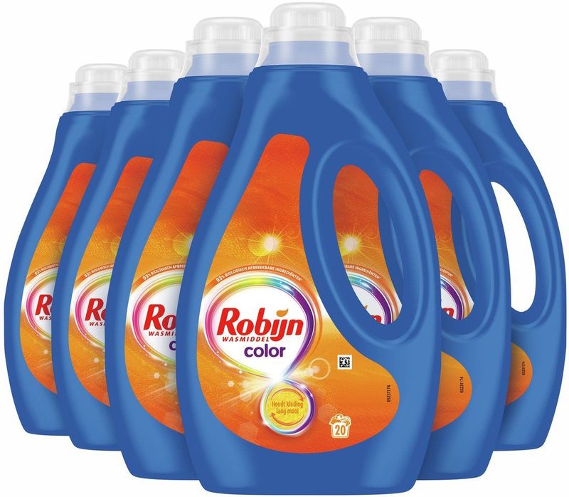 Robijn - Vloeibaar Wasmiddel - Color - 6 x 20 Wasbeurten - 120 Wasbeurten