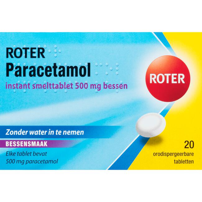 Roter Paracetamol smelttablet 500 mg 20 tabletten