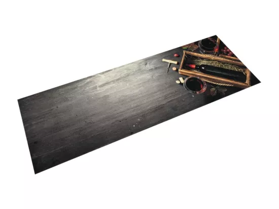 Tapis de cuisine lavable bouteille de vin 60x180 cm velours