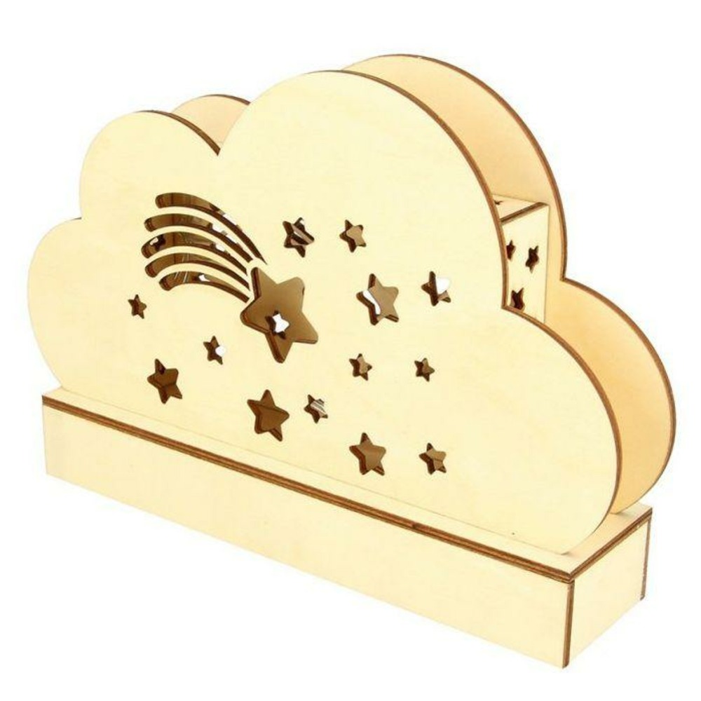 Lampe nuage en bois à décorer 25 x 13,7 cm