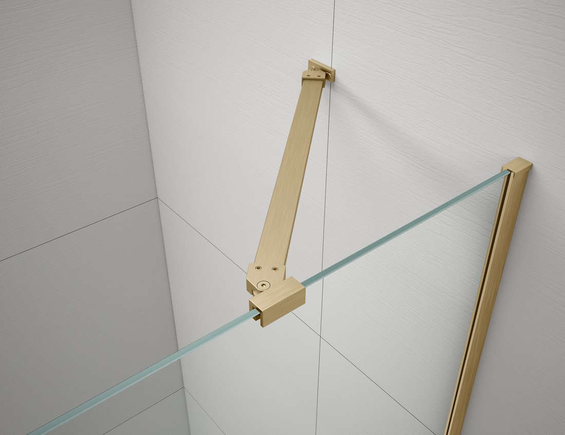 Gelco Trinity douchecabine met helder glas 100x100cm links goud