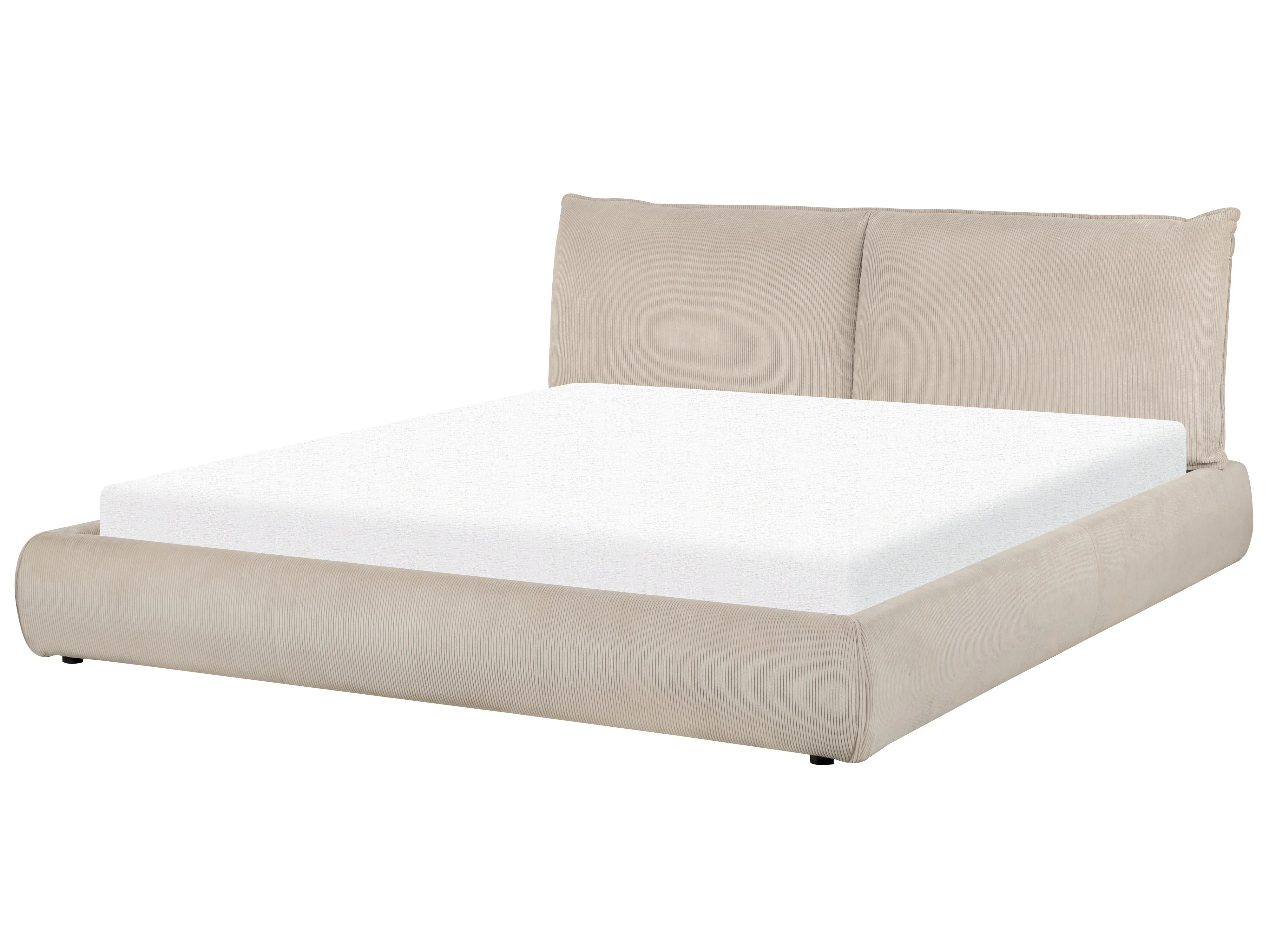 Bed Corduroy VINAY 180 x 200 cm Taupe