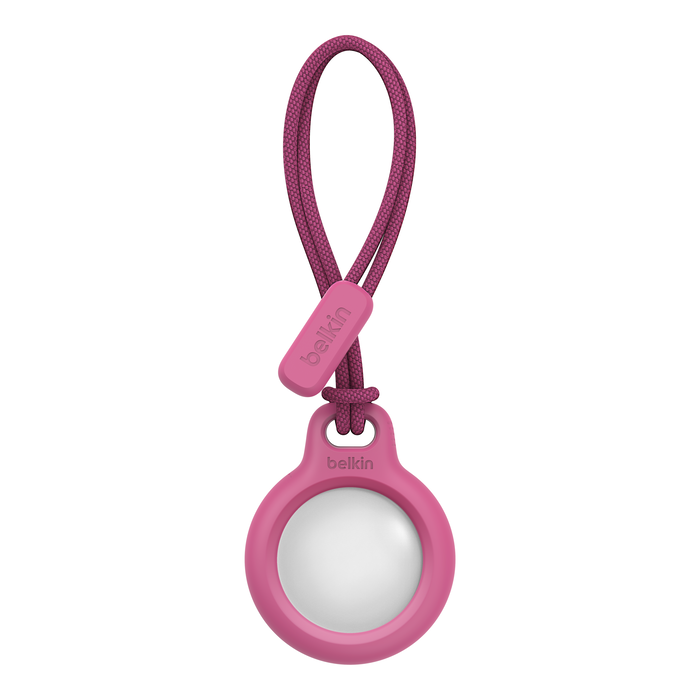 Apple AirTag Holder mit Schlaufe Anhänger Hardcase Hülle Schlüsselanhänger (F8W974BTPNK) - Rosa