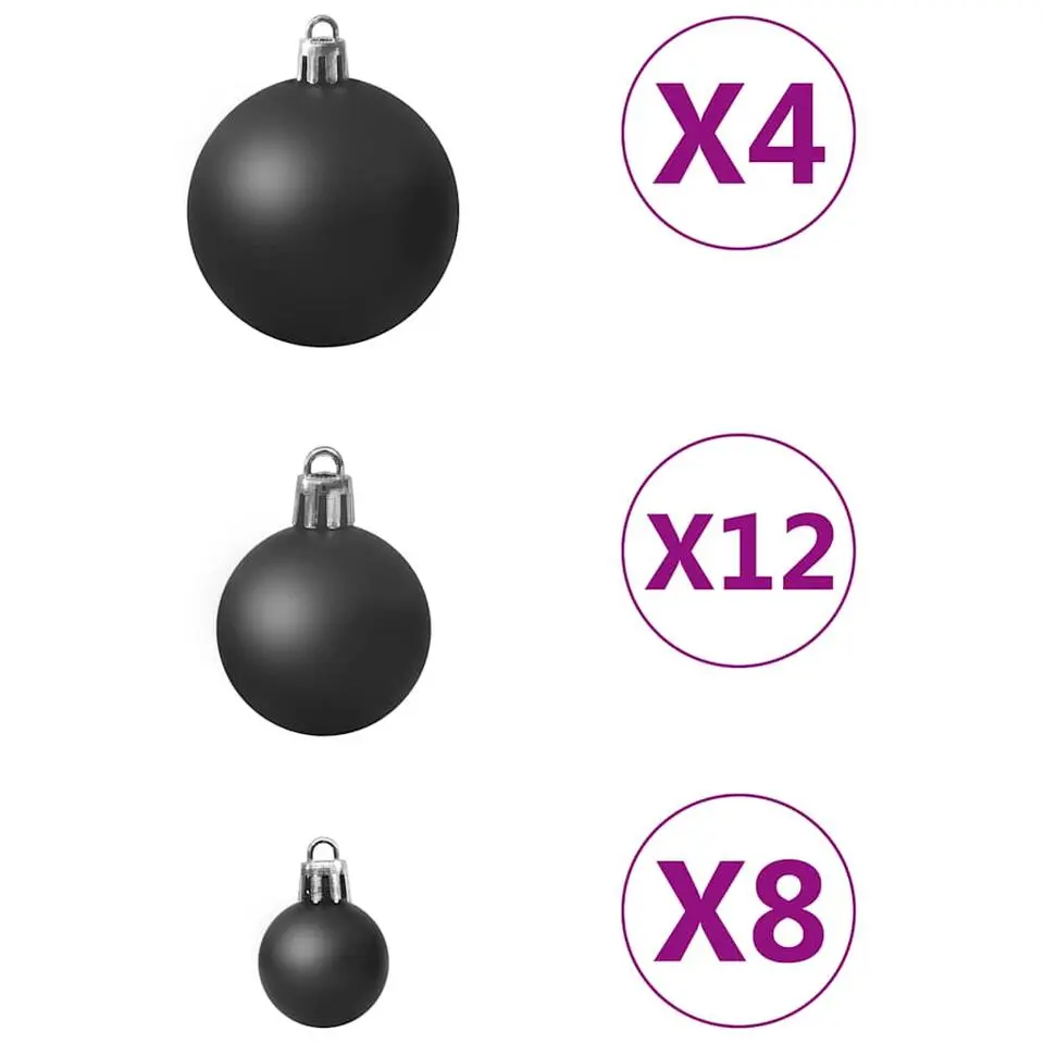 vidaXL - Kerstbal - Zwart - Kunststof