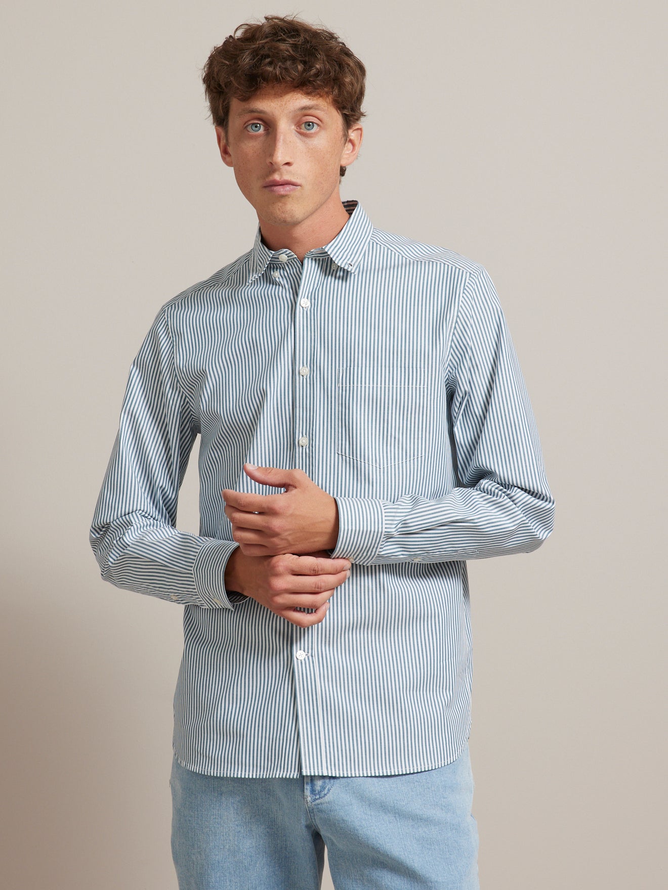 Chemise rayée regular fit homme - coton biologique