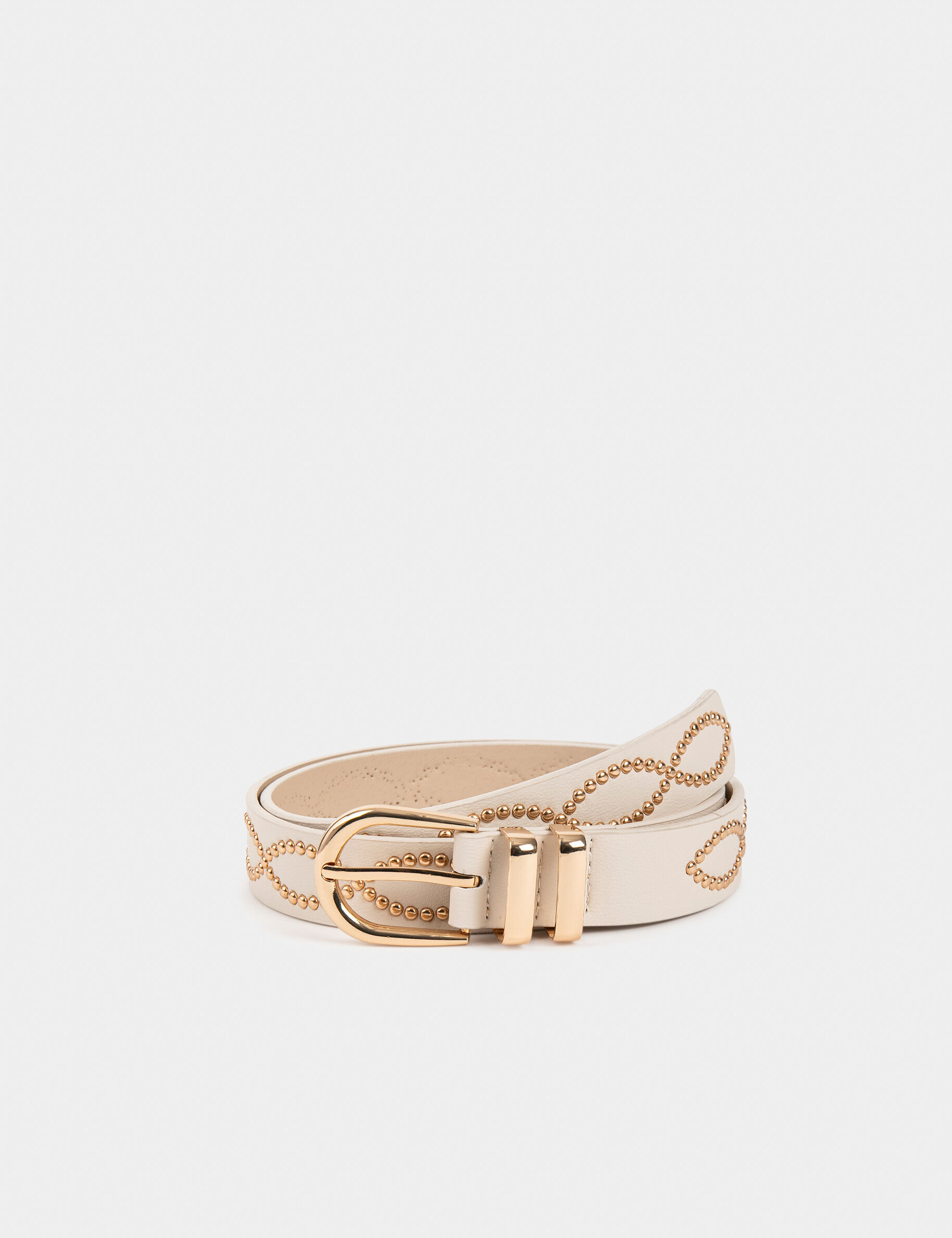 Ceinture avec clous ivoire femme - ivoire