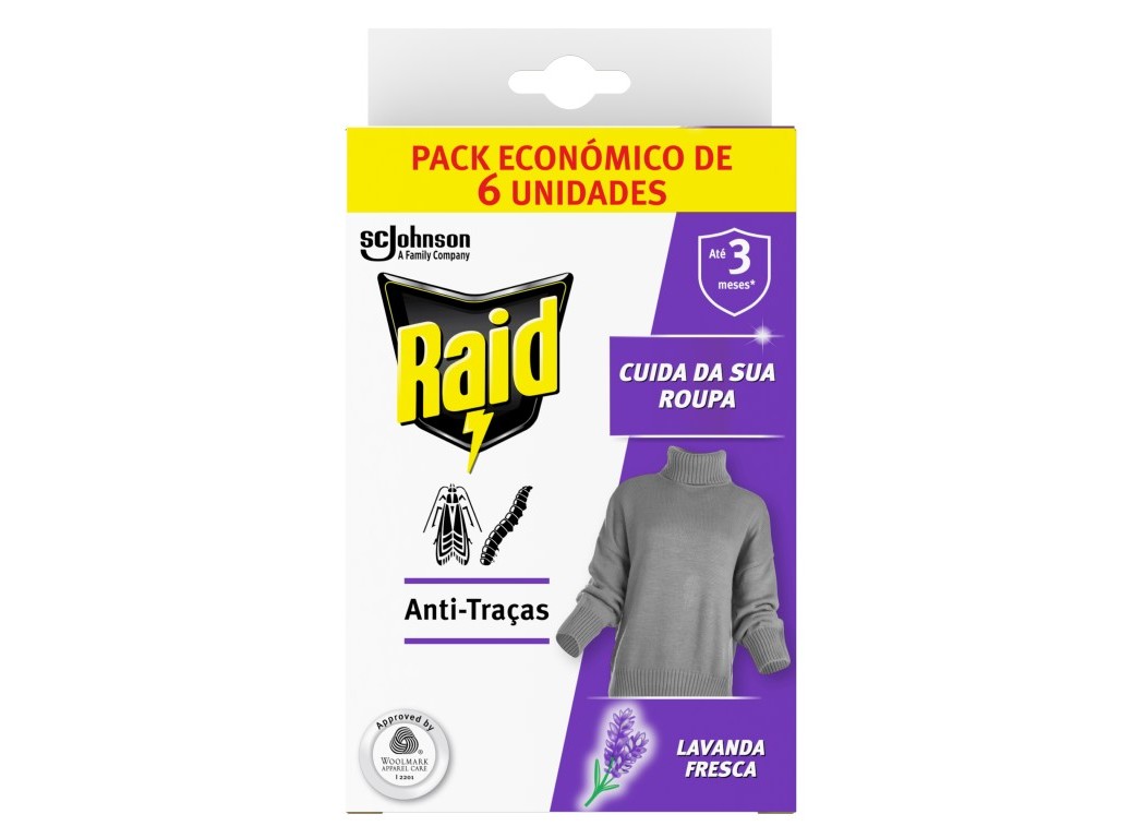 INSECTICIDA ANTI-TRAÇA RAID GEL LAVANDA 6UN