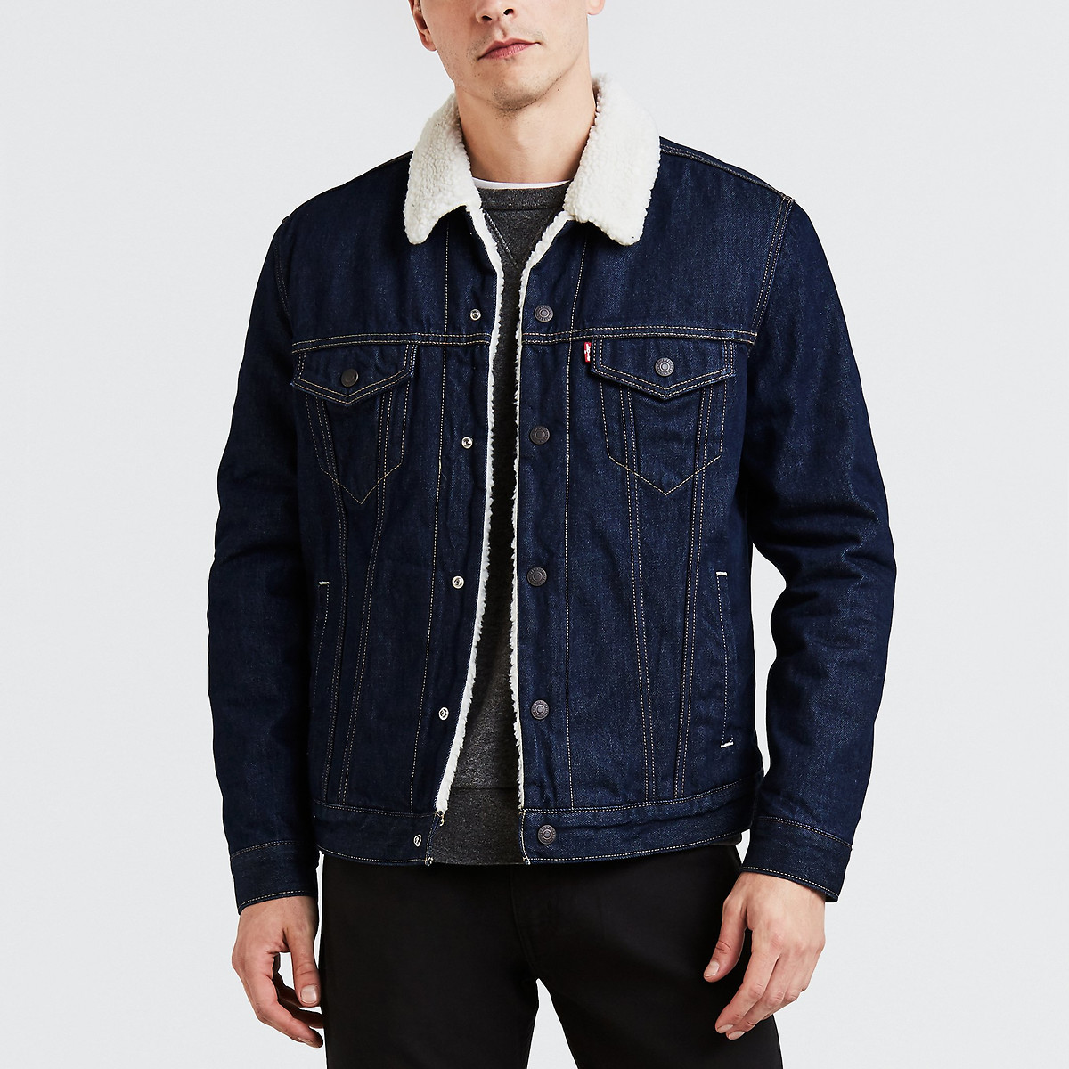 Colete jeans Levi's Trucker com forro de sherpa