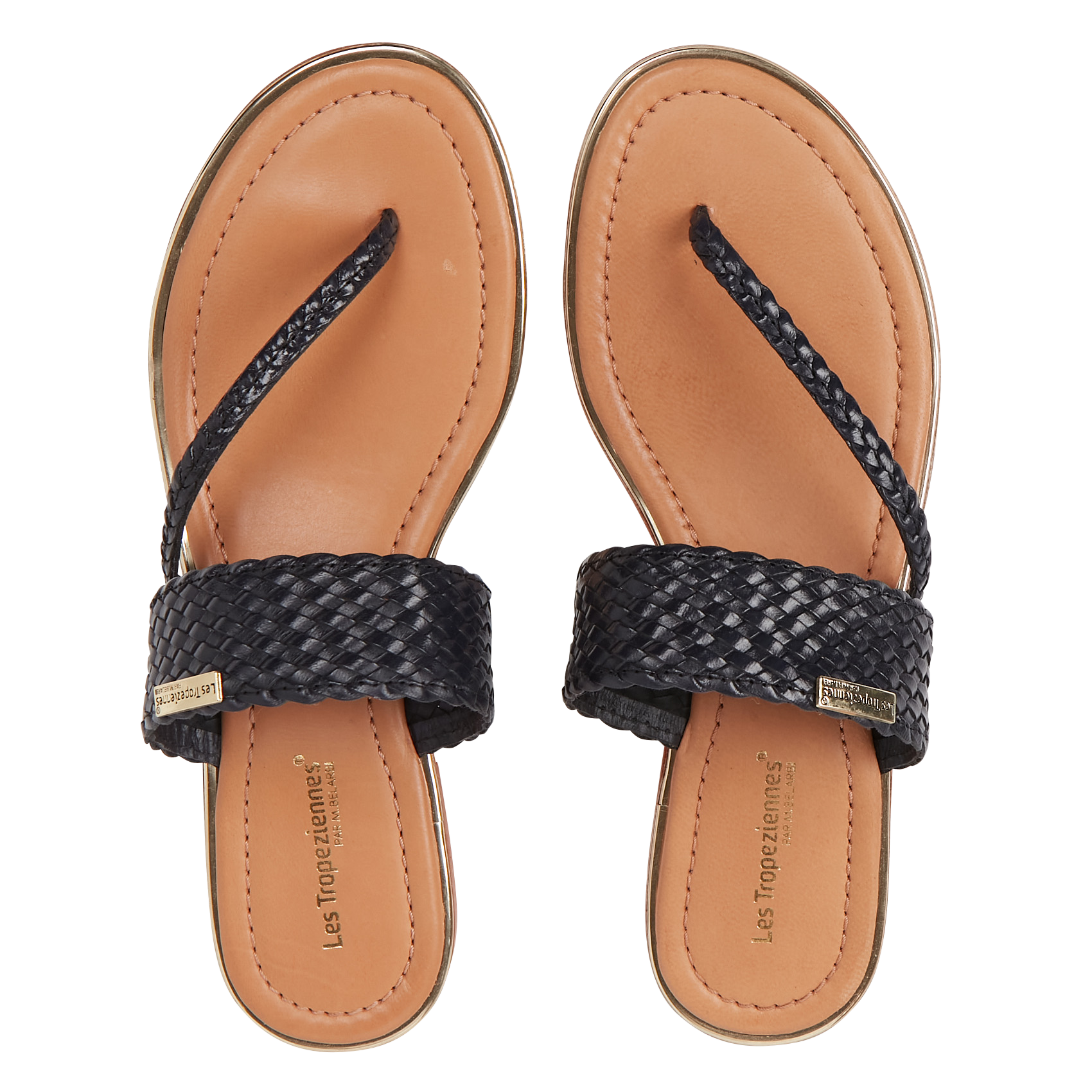 HONIT - Mules plates en cuir| Bleu