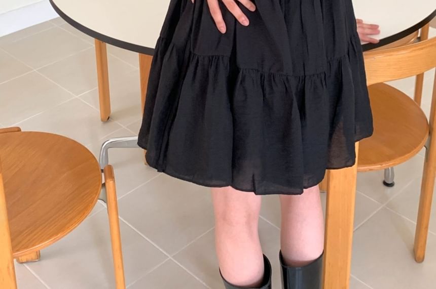 SeoulPop - Effen mini-jurk met lange mouwen