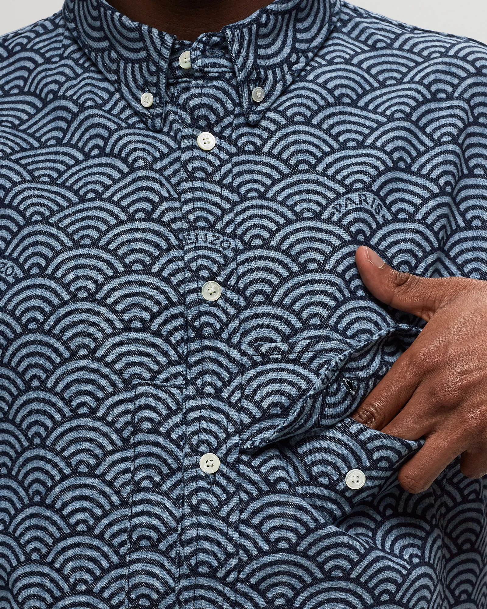 Kenzo KENZO SEIGAIHA SS DENIM SHIRT