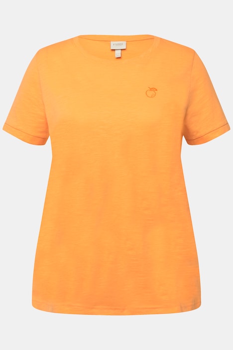 T-Shirt, Pfirsich, Rundhals, Halbarm, Biobaumwolle