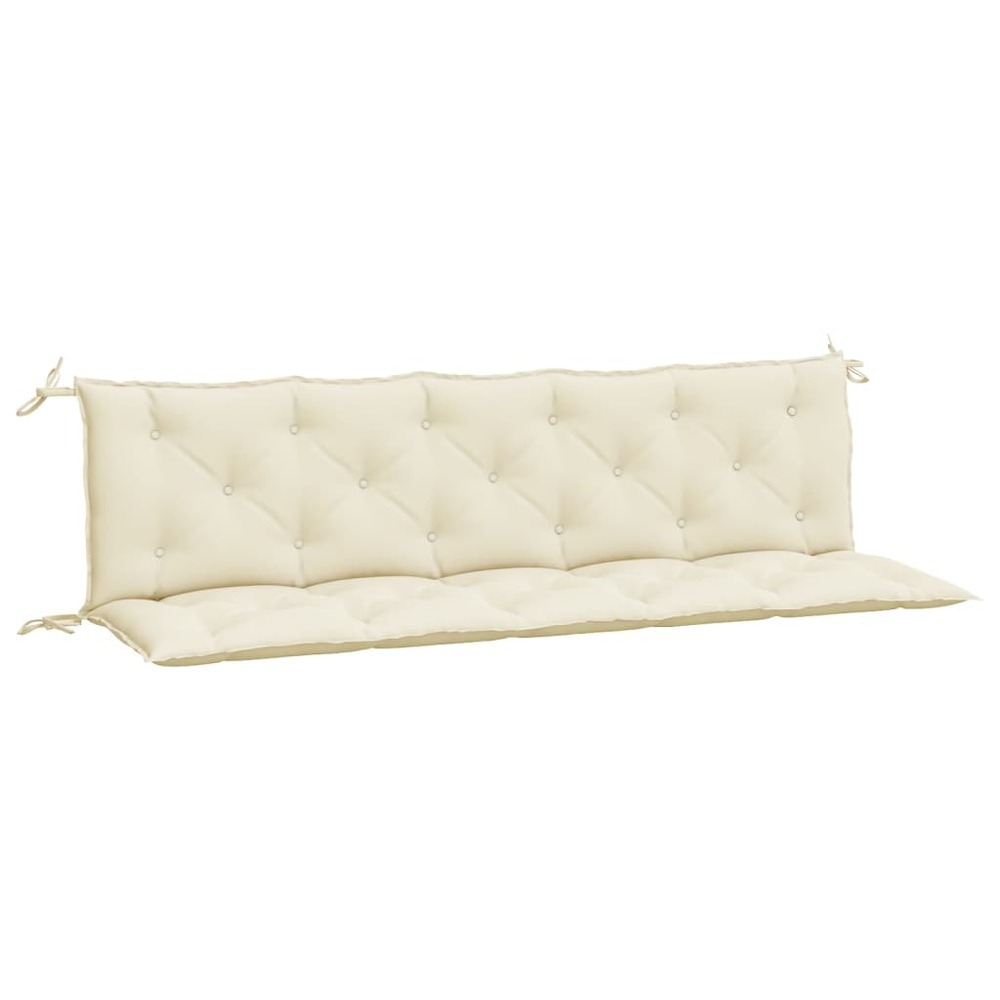Coussins de banc de jardin 2 pcs blanc crème tissu oxford