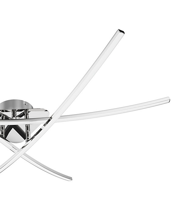 Plafonnier LED intégrée 3400lm 32W blanc chaud GoodHome Alani effet chromé L.90 x l.78 x H.11.5 x Ø90 cm