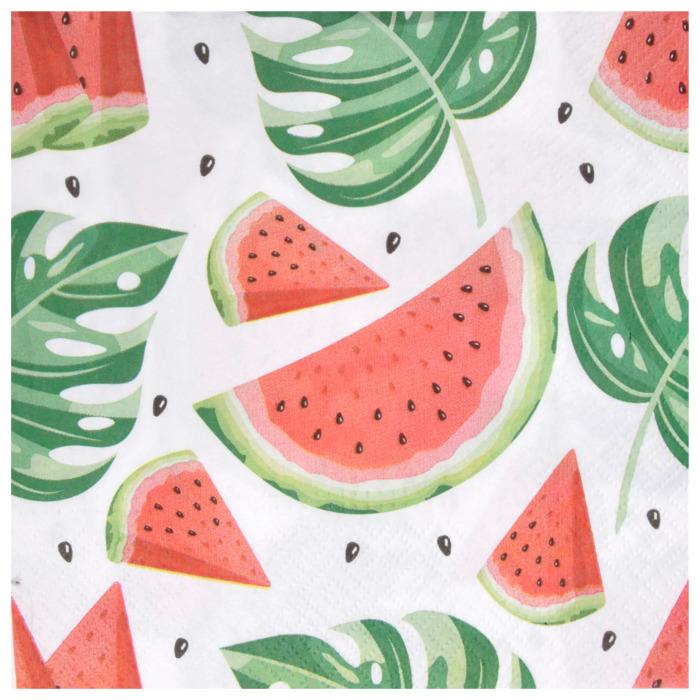 SET 20 SERVIETTES 3 PLIS PASTEQUES SAVOUREUSES 33X33CM