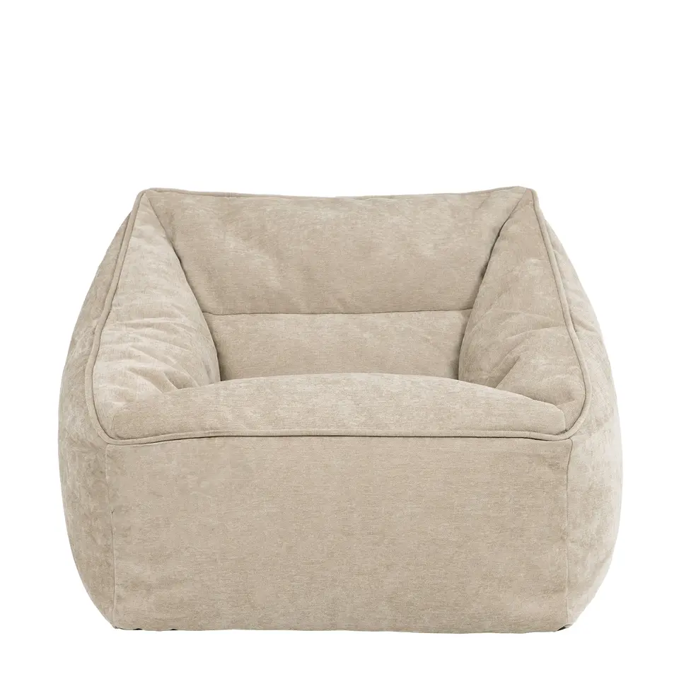 icon Zitzak Natalia - Chenille Zitzak Fauteuil - Beige