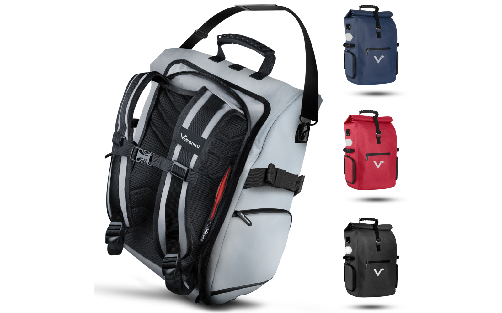 Valkental ValkPro 3-in-1 Fahrradtasche 26 Liter schwarz
