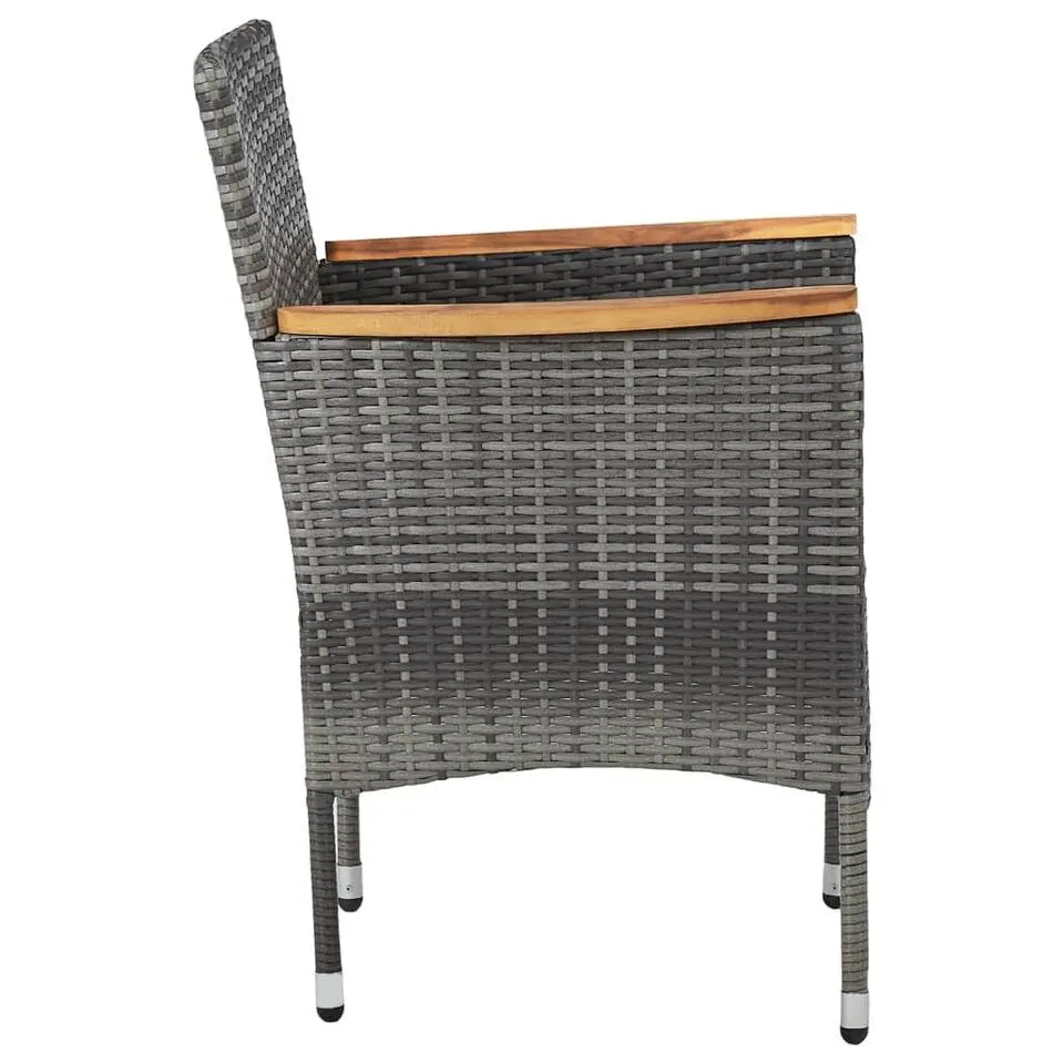 vidaXL - Tuinset - Grijs - Poly rattan