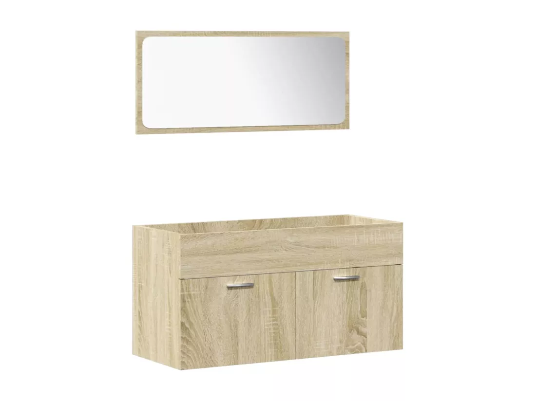 Ensemble de meubles de salle de bain 5 pcs chêne sonoma