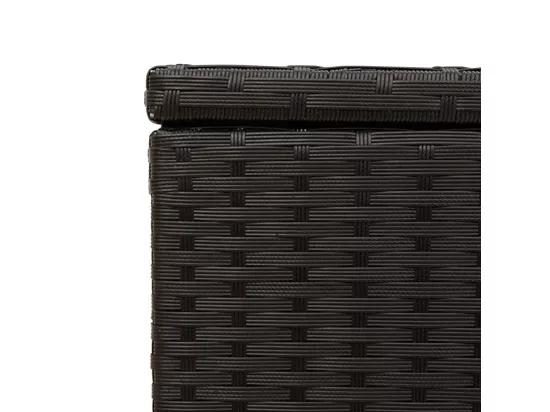 Boîte de rangement de jardin noir 291L résine tressée