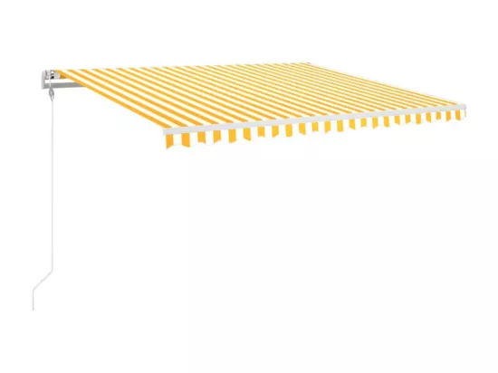 Auvent rétractable automatique 450x350 cm Jaune et blanc