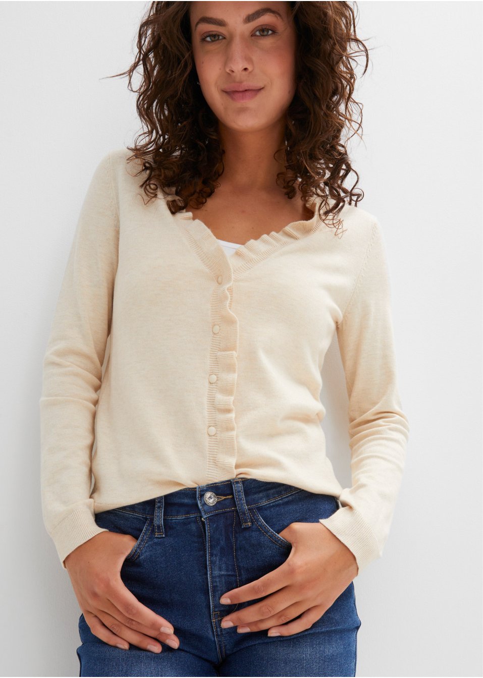 Jean extensible avec strass appliqués
