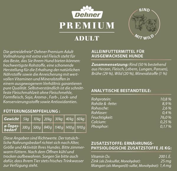 Dehner Premium Nassfutter für Hunde Adult
