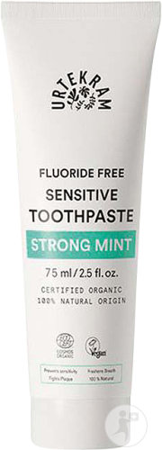 Urtekram Dentifrice Sans Fluoride Dents Sensibles Menthe Forte Tube 75ml