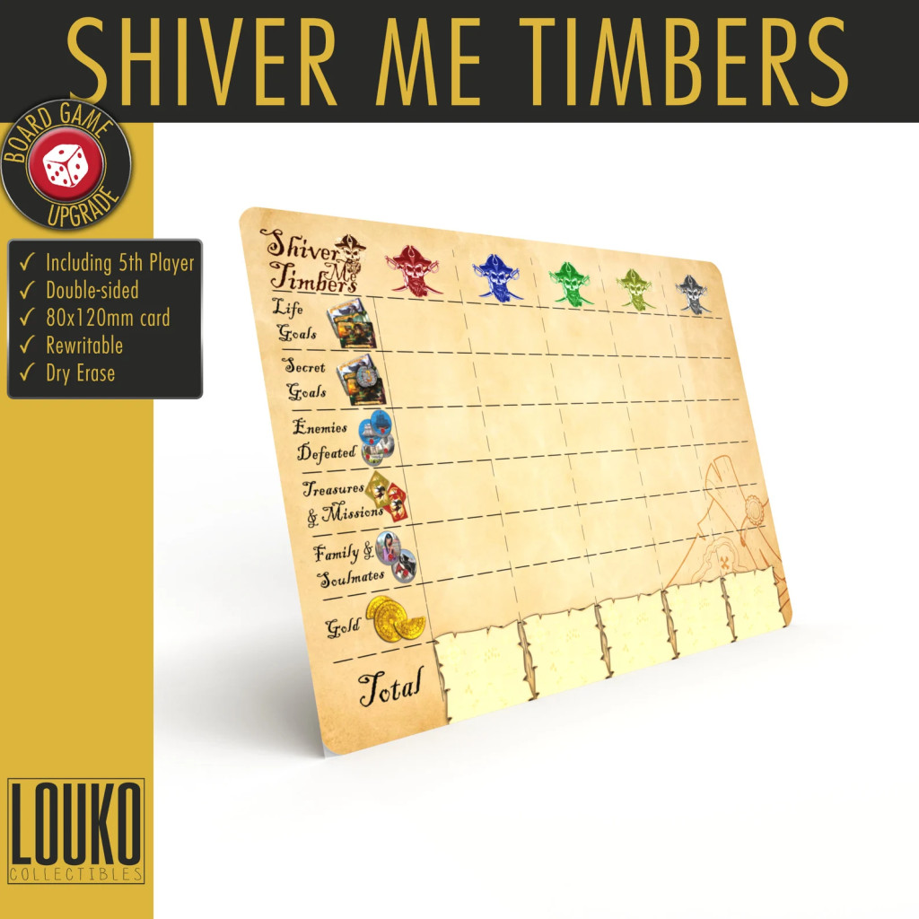Shiver Me Timbers - Feuille de score réinscriptible