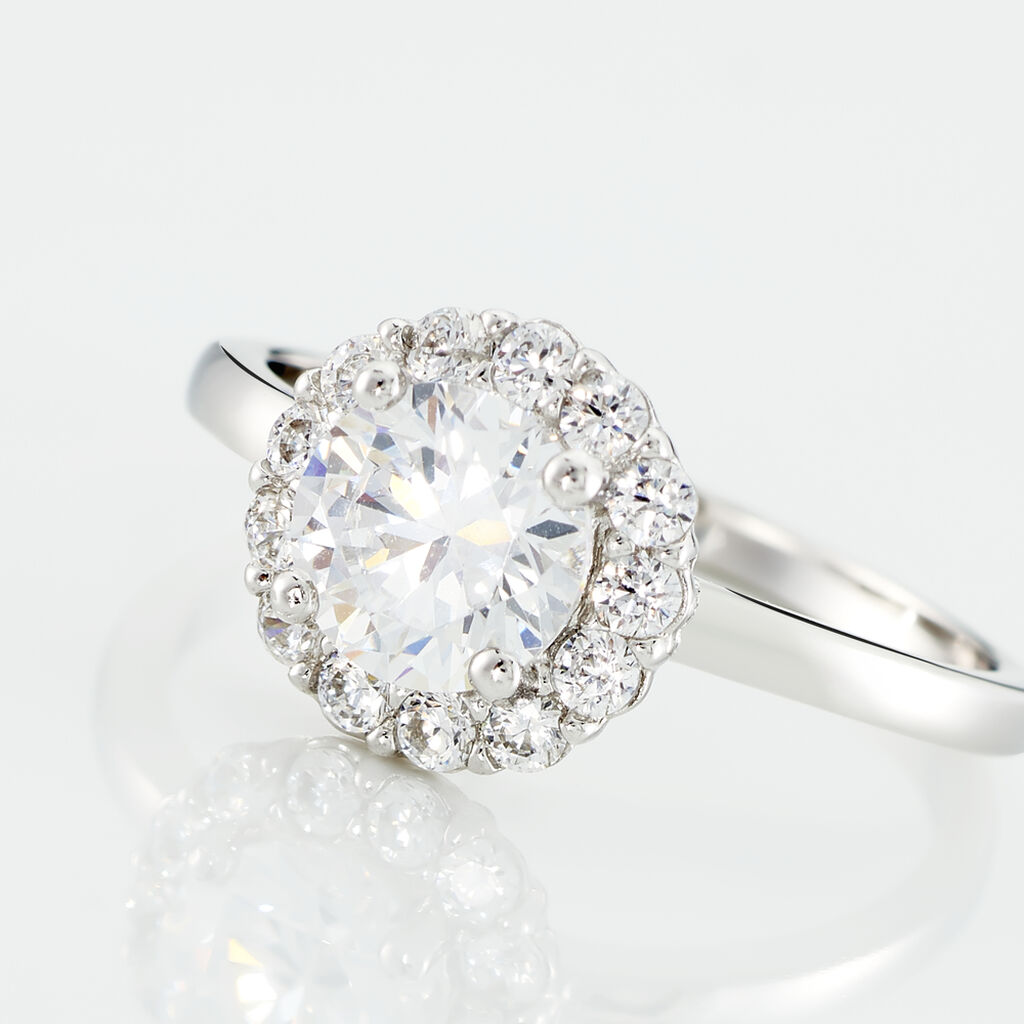 Bague Eternite Argent Blanc Oxyde De Zirconium