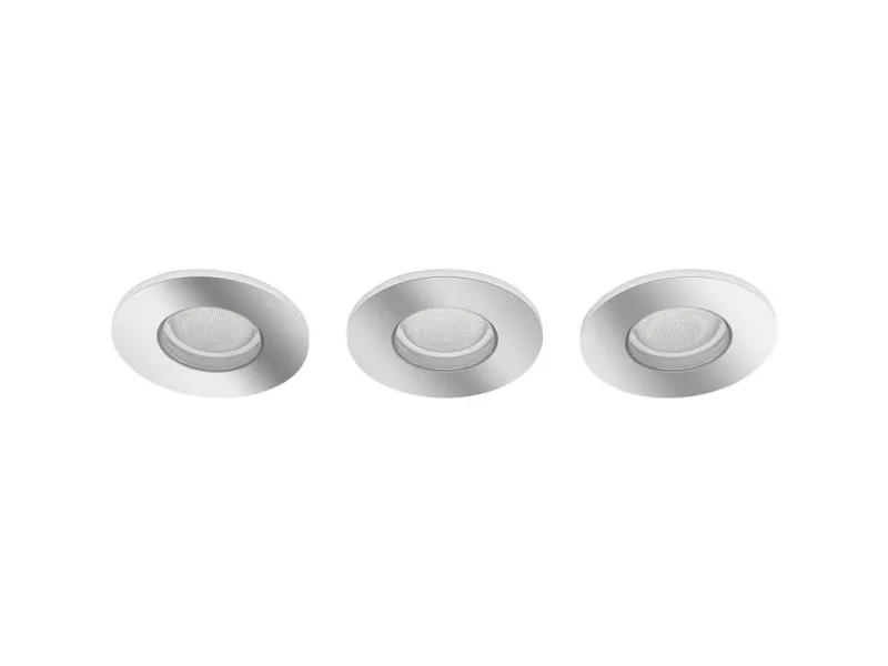 Philips Hue White and Color Ambiance Xamento - Indlejret spotlys - LED-spot lyspære - GU10 - 5.7 W - 16 millioner farver/varmt til køligt hvidt lys - 2000-6500 K - krom (pakke med 3)