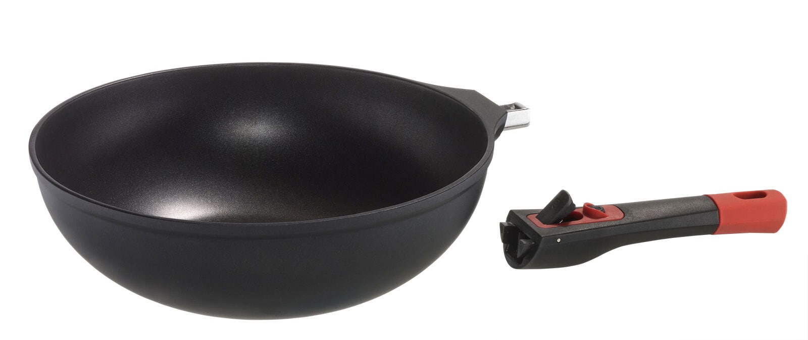 bongusto Wokpfanne mit Abnehmbarem Griff 30 cm schwarz/ rot