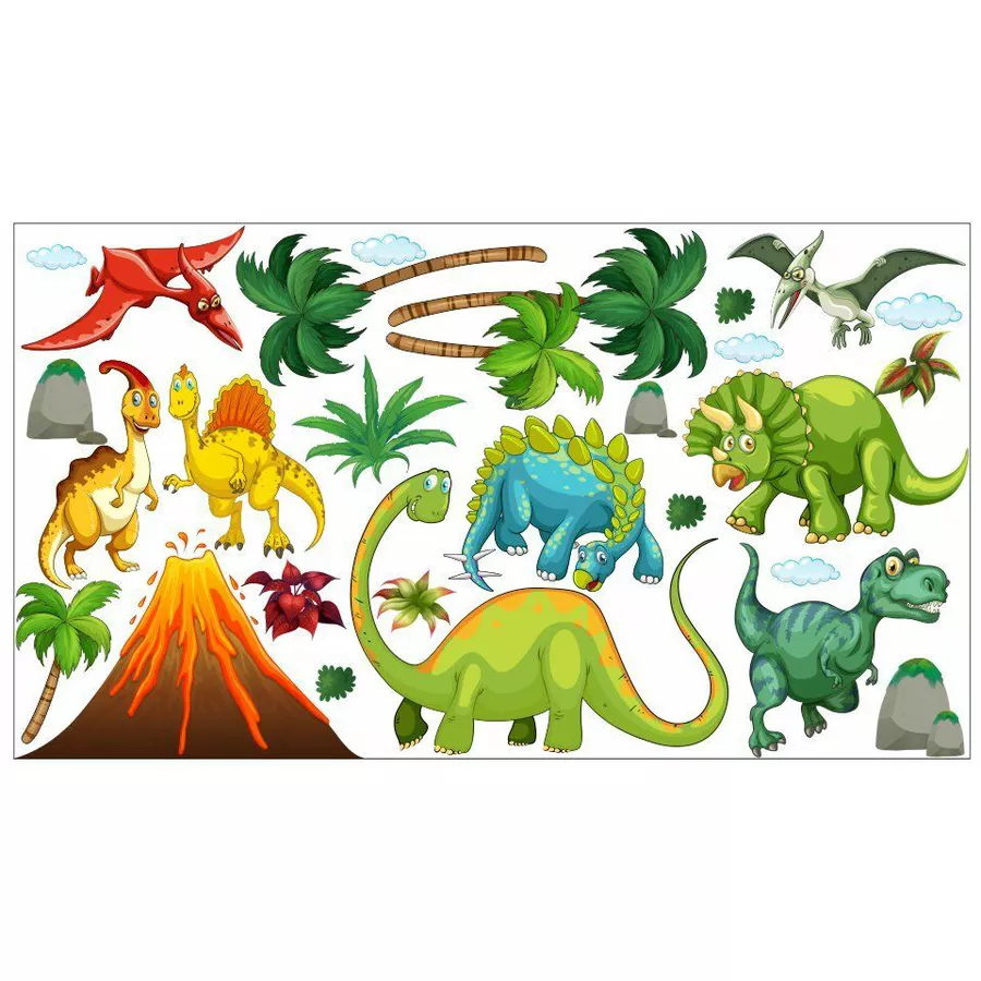 Nikima Wandtattoo 017 Wandtattoo Dinosaurier bunt