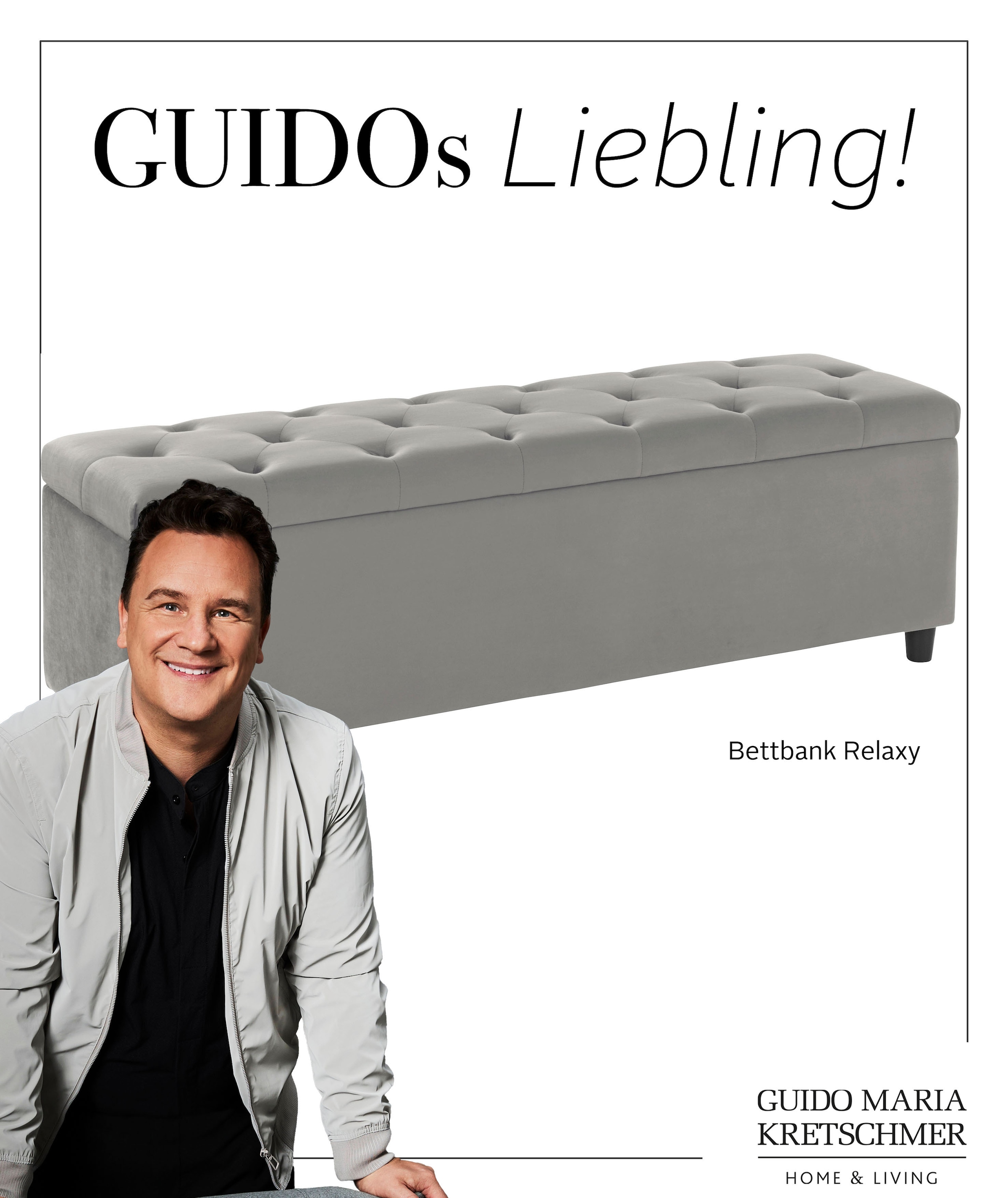 Guido Maria Kretschmer Home&Living Bettbank »Relaxy« gesteppt, mit Staufach